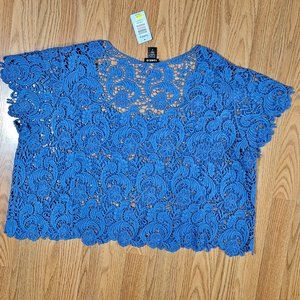 Torrid 2 Plus Size Lace Crochet Crop Top NWT